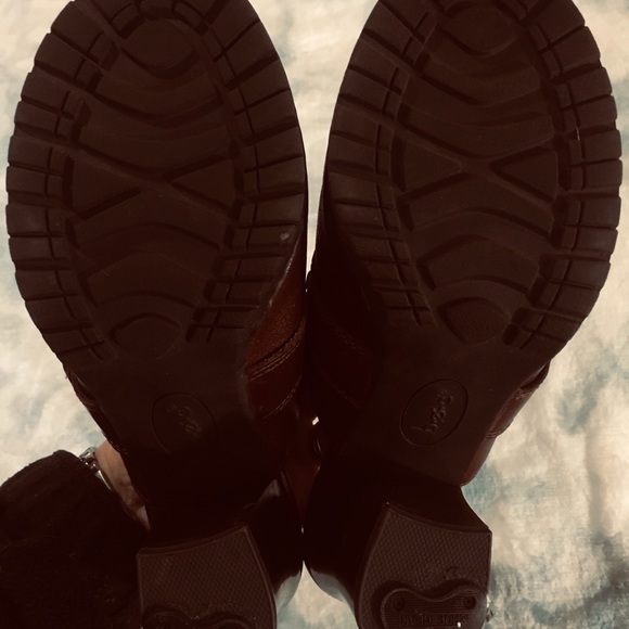 Born BOC brown leather heeled clogs - Picture 4 of 4